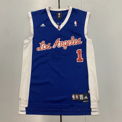 VTG Adidas Baron Davis #1 LA Clippers NBA Blue Basketball Jersey Mens Size Small Cover