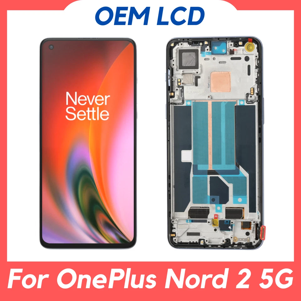 OEM For OnePlus Nord 2 5G AMOLED Assembly LCD Display TouchScreen Replacement - Image 1 of 4