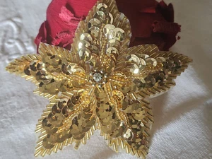 Aplicación De Lentejuelas De Bordado Perlado Vintage 9,3 Cm T1 - Picture 1 of 5