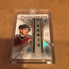 2017/18 LEAF PEARL JOE SAKIC GAME USED PERSONALIZED NAMEPLATE #1/1 RARE