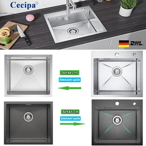 Edelstahl Küchenspüle Einbauspüle Spülbecken Küchenarmatur mit Abtropffläche - Bild 1 von 86