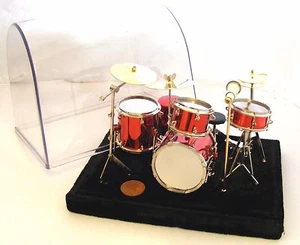 Kit de batería roja para casa de muñecas y estuche conjunto de instrumentos musicales escala 1:12 accesorio tumdee - Imagen 1 de 6