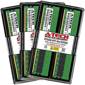 192GB 6x32GB PC5-4800 RDIMM Supermicro H13DSG-O-CPU H13SSL-N H13SST-G Memory RAM - Picture 1 of 3