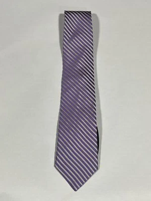 Corbata a rayas de seda pura púrpura Bruno Piattelli para hombre hecha a mano NUEVA Foto 1 de 4