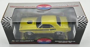 1/18 Highway 61 1971 Challenger R/T SuperCar Collectibles Yellow/Black NEW mint - Picture 1 of 12