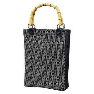 [Ai Indigo] Borsa Shingen con manico e tassello in bambù, comoda e facile da - Foto 1 di 7