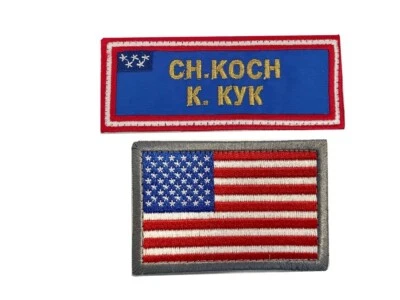 NASA Astronaut Koch Spare Nametag Flag Patches ISS Soyuz MS 12 ISS Artemis II - Image 1 of 4