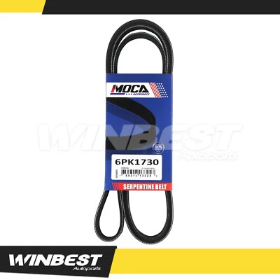 EPDM Serpentine Belt 6PK1730 for 1998-1999 BMW 318ti 318i 1.9L Alternator WP PS - Image 1 of 4