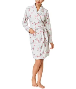 Charter Club Grey "Oh Deer"  Soft Fleece Short Robe Women's XXL - Picture 1 of 1