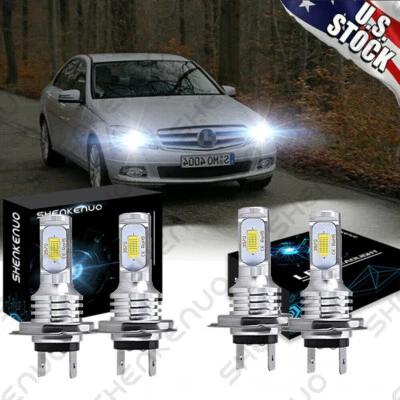 For Mercedes-Benz C250 C300 C350 - 4X Combo Headlight High & Low Beam LED Bulbs - Image 1 of 4
