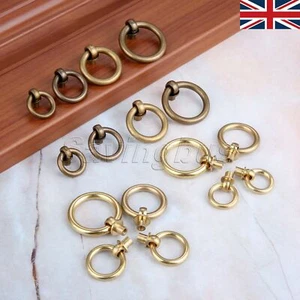 10x Furniture Round Pull Rings Handles Kitchen Cupboard Drawer Knobs Hardware - Picture 1 of 3