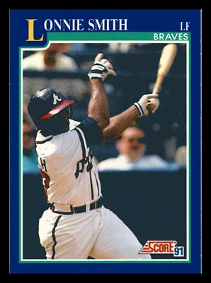 1991 Score Lonnie Smith  Atlanta Braves #543 Mint - Image 1 of 2