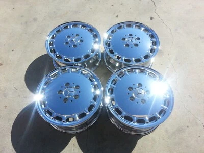 4 CHROME 15" MERCEDES BENZ 560SL 560SEL 420SEL 300SDL OEM WHEELS 65139 - Image 1 of 4