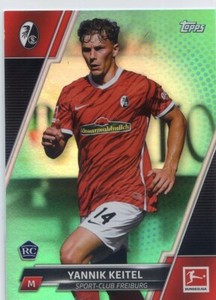 2021-22 TOPPS BUNDESLIGA AQUA PARALLEL #/199 ROOKIE RC YANNIK KEITEL NO. 71