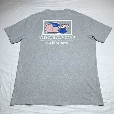 Vineyard Vines Class Of 2020 Graduation Heather Gray Pocket T-Shirt Sz Large - Image 1 of 4