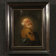 Heilige Petrus flämische öl Gemälde Holz religiös antik Malerei 18 Jahrhundert
