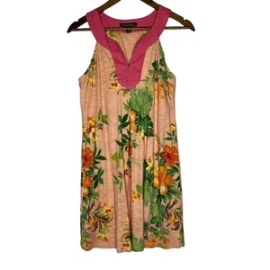 Vestido Tommy Bahama Tropical Floral M Rosa Sin Mangas Cuello en V Verano Viaje - Imagen 1 de 9