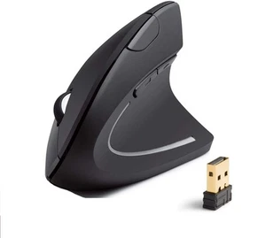 2.4G USB 1600DPI Wireless Mouse Vertical Ergonomic Rechargeable Laptop Optical - Picture 1 of 5