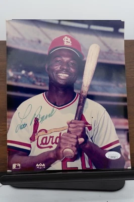 Lou Brock Signed Photo St. Louis Cardinals HOF JSA COA Autograph Rare Vintage - Image 1 of 4