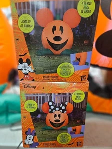 Gemmy 3 Fuß groß Disney's Mickey & Minnie süßes Paar Halloween aufblasbar - Bild 1 von 2