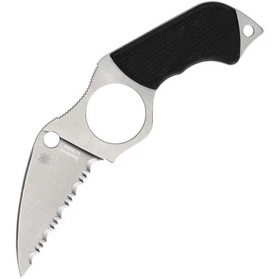 Spyderco Swick 5 Fixed Knife Serrated CPM S30V Blade Black G10 Handle - FB14S5 - Image 1 of 2