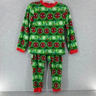 Spiderman Marvel Christmas Pajamas Set Long Sleeve Pants Boys Size 10/12 - Image 1 of 4