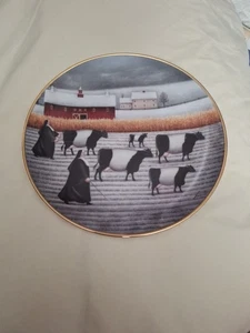 Vintage Porzellan Teller "Heilige Kuh" HD2693 American Folk Art Franklin Mint. - Bild 1 von 3