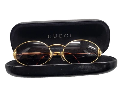Gucci Sunglasses Womens 56-19-125 Yellow Gold GG 2602/S 033 Oval Brown Tortoise - Image 1 of 4