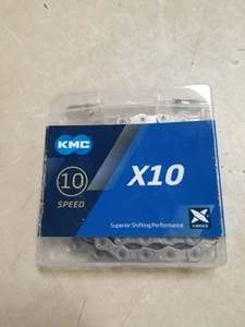 KMC X10 10-Speed - Gray - Bike Chain 116L fits SRAM Shimano Road / MTB - Picture 1 of 3