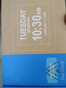 American Lifetime Large LCD Digital Clock Wall Alarm Date Seniors - Black - Picture 1 of 4