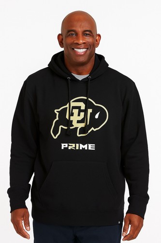 Felpa con cappuccio pullover Coach Prime Colorado Buffaloes nera da uomo '47 taglia large