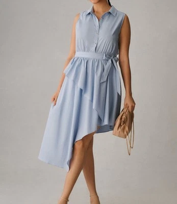 Vestido Camisa Maeve Anthropologie Talla 2 Asimétrico Sin Mangas Boda Fiesta Nuevo con Etiquetas Foto 1 de 4