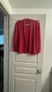 Eileen Fisher Women's 100% Italian Wool Open Cardigan Size Small Red ** Read - Picture 1 of 6