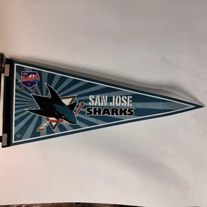 2008 CBC KRAFT HOCKEYVILLE SAN JOSE SHARKS NHL NHLPA HOCKEY PENNANT FLAG 29” - Bild 1 von 4