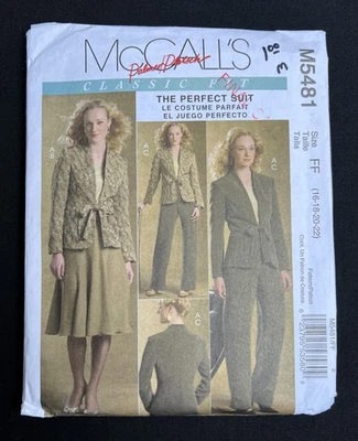 McCall's M5481 Misses Jacket, Skirt, Pants Classic Fit 2007 Pattern 16-22 Uncut - Image 1 of 3