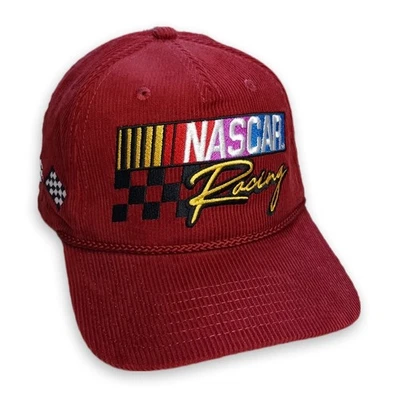 Nascar Racing Corduroy Men's Hat Cap Red Rope Hat Adjustable Snapback New - Image 1 of 4
