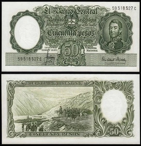 ARGENTINA 50 PESOS (P271d) N. D. (1955-68) SERIES C UNC - Picture 1 of 1