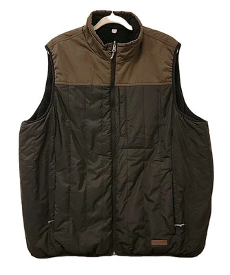 Chaleco Free Country Para Hombre XXL Marrón Negro Exterior Bolsillos con Cremallera Completa Adulto Reversible Foto 1 de 4