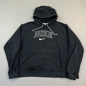 Nike Sportswear Hoodie Women's 2X Black Swoosh Logo Spell Out Pullover - Picture 1 of 13