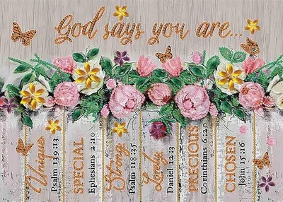 God Says You Are Diamond Painting Kits for Adults 16 x 12 Inch, XYJ077  - Изображение 1 из 4