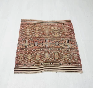 handmade wool turkish kilim rug , multicolor , 3x3 Rug - Picture 1 of 9
