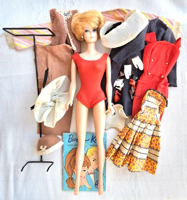 Barbie with Clothes & Accessories '60s, Pamphlet Made in Japan Bubble Cut Played - Image 1 of 4