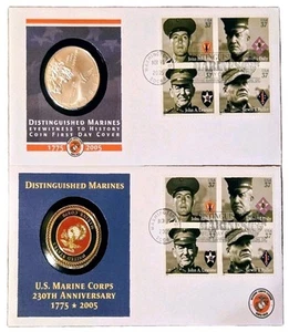 2005-P Marine Corps US Mint Silver Dollar $1 FDC & U.S. Marine Corps Medallion - Picture 1 of 8