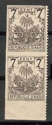 HAITI Sc 42 to 43 IMPERF PAIR BETWEEN  MINT HR FVF See DESCRIPTION SCAN  - Image 1 of 2