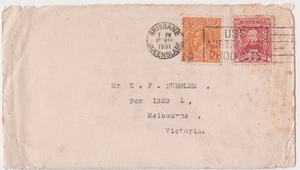Stamps 1&1/2d red Sturt perf OS uprated 1/2d KGV Graham Dickson Brisbane cover - Picture 1 of 2
