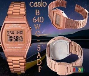CASIO B640WC-5ADF ILLUMINATOR CLASSIC RETRO ROSE GOLD STAINLESS STEEL WATCH - Picture 1 of 3
