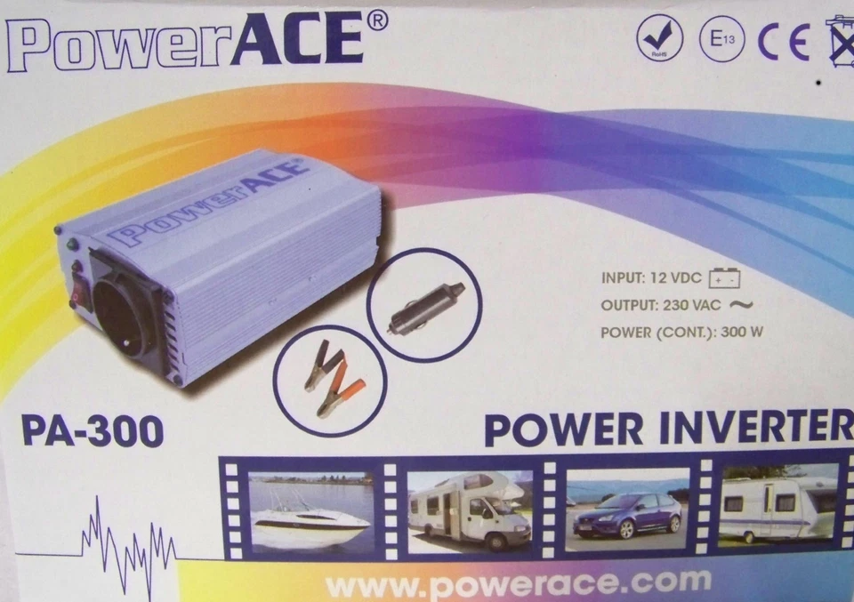 Inverter Electricity Voltage 300W 600W 12V 230V Motorhome Boat Caravan Car - Image 1 of 1