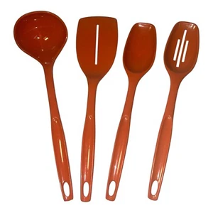 Utensilios de cocina vintage de 4 piezas Foley naranja plástico nailon 11" para cocinar/servir - Imagen 1 de 7