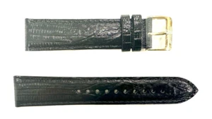 Seiko Straps L011026K9 Strap 20 x 18 MM Black Genuine New Gold Color Buckle - Picture 1 of 4