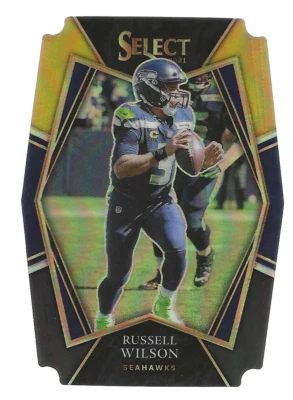 RUSSELL WILSON 2021 Select Premier Black Yellow Die-Cut #130 Seahawks Giants - Image 1 of 3